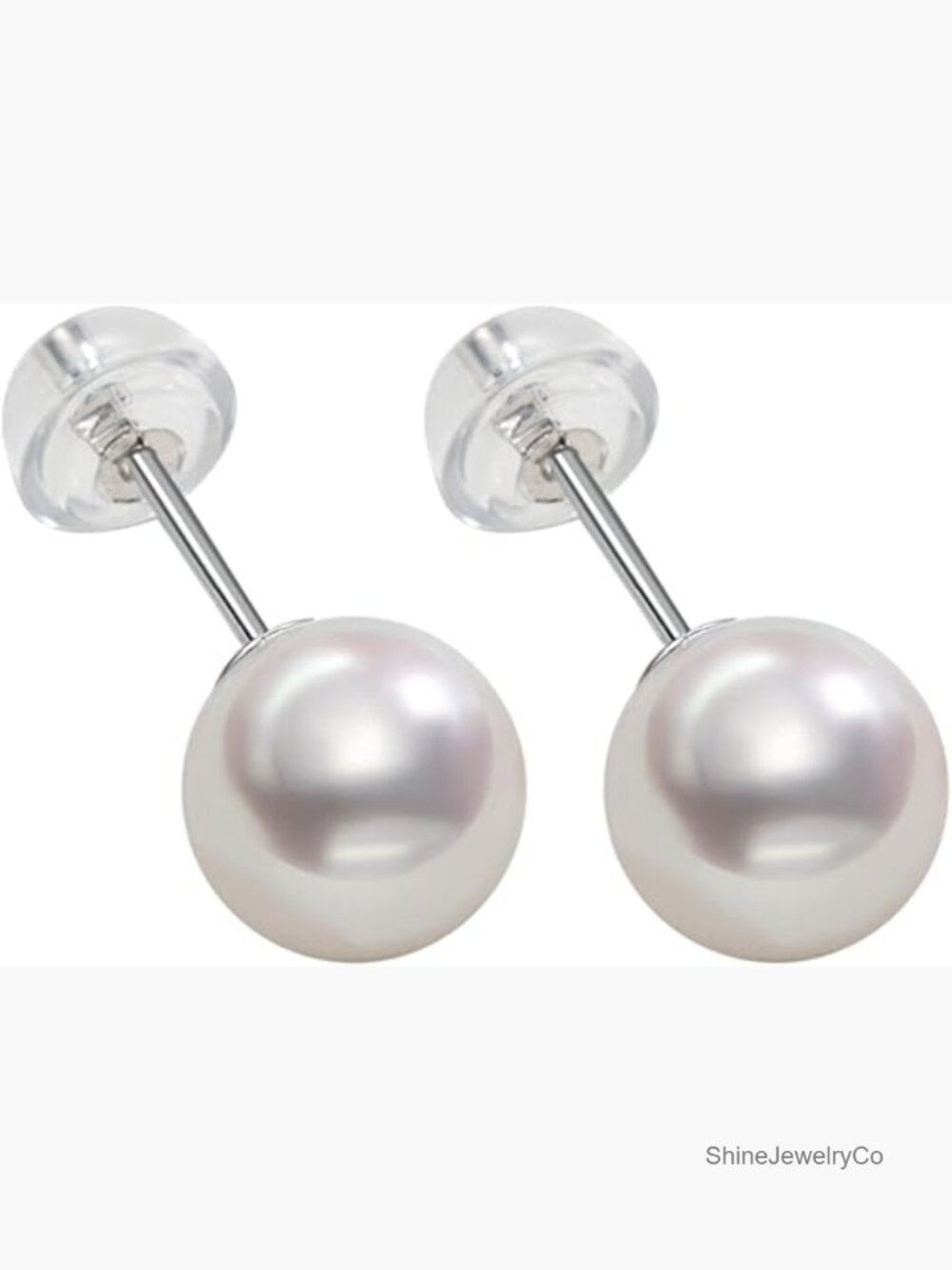 925 Sterling Silver Pearl Stud Earrings, Hypoallergenic, Classic